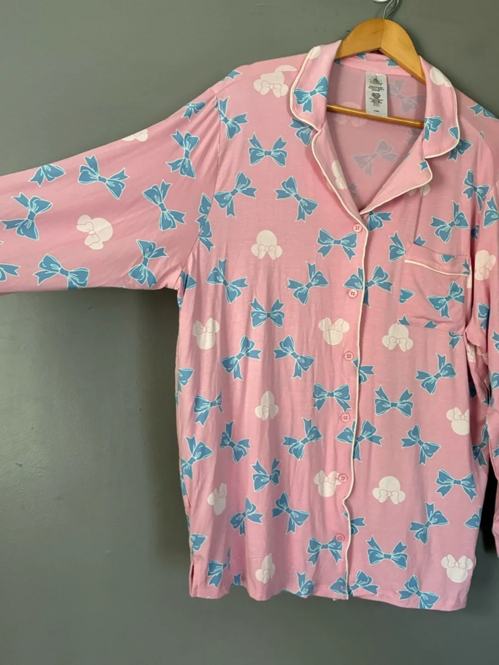 NWT Disney Parks Minnie Mouse Bow Pajama Set Pastel Pink Coquette Loungewear 2X
